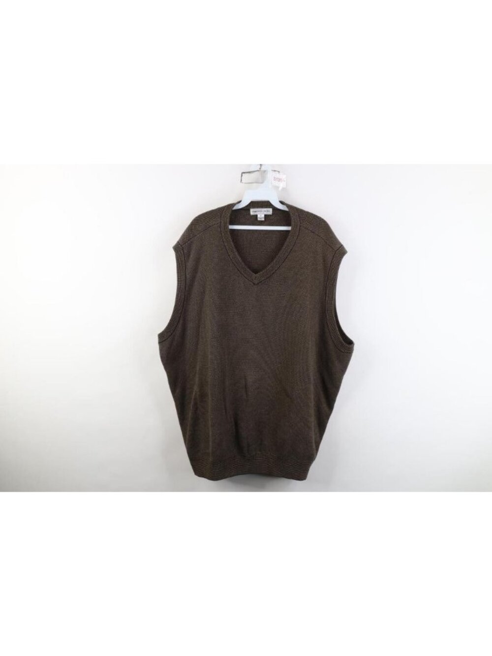 Vintage 90s Streetwear Mens 2XT Blank Cotton Thermal Knit V-Neck Sweater Vest
